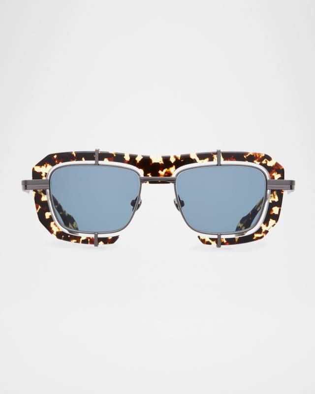 Geometric Aviator Stainless Steel Sunglasses